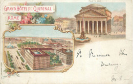 Lithographie Rome Grand Hotel Du Quirinal 1905 - Bares, Hoteles Y Restaurantes