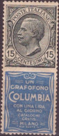 Italia 1924 Pubblicitari UnN°2 15c "Columbia" MNH/** Vedere Scansione - Publicité