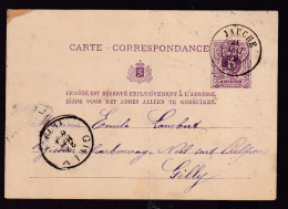 DDEE 031 -- Entier Lion Couché Double Cercle JAUCHE 1879 - Origine Station De RAMILLIES - Tarjetas 1871-1909