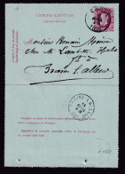 DDEE 035 -- Carte-Lettre Type TP 30 Simple Cercle ENGIS 1886 Vers Lambotte-Halot , Fabricant à BRAINE L' ALLEUD - Letter-Cards