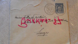 Enveloppe, Entier Postal Sage 15C, 1886, Postée  Guéret Pour Limoges 87 - Umschläge Mit Aufdruck (vor 1995)