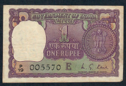 INDIA P77i 1 RUPEE 1973 #P/19 LETTER E Signature KAUL    VF 2 P.h. - Inde