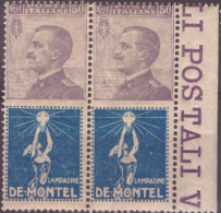 Italia 1924 Pubblicitari UnN°12 50c "De Montel" 2v MNH/** Vedere Scansione - Publicité