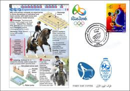 ALGERIE ALGERIA 2016 - FDC Olympic Games Rio 2016 Equestrian Olympische Spiele Olímpicos Olympics Hippisme - Eté 2016: Rio De Janeiro