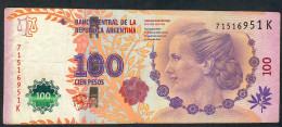 ARGENTINA P358b 100 PESOS 2012 #K Signature 83    VF - Argentine