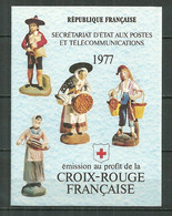 FRANCE MNH ** 1959-1960 CARNET 1977 CROIX ROUGE Santons De Provence Chemineau Guérisseuse - Croix Rouge