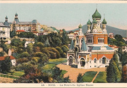 CPA 06 NICE La Nouvelle église Russe Colorisée - Monuments, édifices