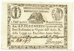 2,5 PAOLI ASSEGNATO REPUBBLICA ROMANA STATO PONTIFICIO DAL 09/09/1798 SUP- - Andere & Zonder Classificatie