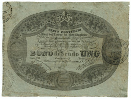1 SCUDO BONO DEL TESORO SOSTITUZIONE STATO PONTIFICIO 24/09/1849 MB/BB - Sonstige & Ohne Zuordnung