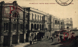 MELILLA. TEATRO REINA VICTORIA Y CALLE GENERAL CHACEL. - Melilla