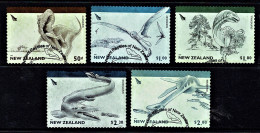 New Zealand 2010 Ancient Reptiles Set Of 5 Self-adhesives Used - Gebraucht