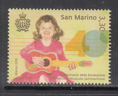 2015 San Marino Music Institute Guitar   Complete Set Of 1 MNH @ BELOW FACE VALUE - Nuevos