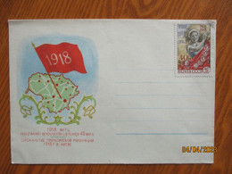 USSR RUSSIA LITHUANIA 1958 , 40 YEARS OF REVOLUTION , MAP AND FLAG , COVER - Cartas & Documentos