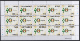 ULTRA RARE Feuille 15 Pays 15 Countries Sheet 15 Länder 2015 Emission Commune Joint Issue CEDEAO ECOWAS 40 Ans 40 Years - Cap Vert