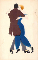 Illustrateur Non Signé - Les Danseurs - Robe Bleu - MBN - Carte Postale Ancienne - Sin Clasificación