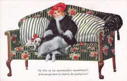 Illustrateur Non Signé - J'aimerais être La Chérie De Quelqu'un - Chien - Petite Fille - Carte Postale Ancienne - Unclassified