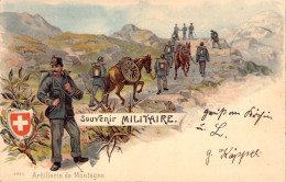 MILITARIA - Souvenir Militaire - Illustration D'Artillerie De Montagne - Carte Postale Ancienne - Sonstige & Ohne Zuordnung