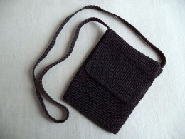 Sac Pochette à Rabat Bandoulière Crochet Noir Fermeture éclair. - Altri & Non Classificati