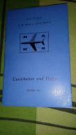 DEPLIANT BRITISH AIR MAIL SOCIETY - CONSTITUTION AND RULES - REVISED 1967 - Publicidad