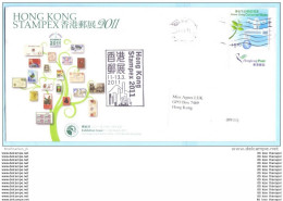 HONGKONG CHINA - Brief Cover Lettre Auf STAMPEX COVER 2011 (Auflage 1000) 1,40 $ (Rand) Wasser (2 Scan)(29863) - Brieven En Documenten