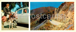Fergana And Fergana Valley - Meeting On The Road - Mountain Road - Car Volga - Donkey - 1974 - Uzbekistan USSR - Unused - Ouzbékistan