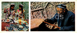 Fergana And Fergana Valley - Embroidery - Girls - Folk Costumes - Wood Carving Master - 1974 - Uzbekistan USSR - Unused - Ouzbékistan