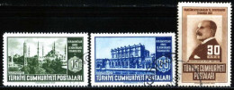 Türkiye 1951 Mi 1290-1292 Interparliamentary Conference | Sultan Ahmet Mosque, Dolmabahçe Palace, Henry Carton De Wiart - Gebraucht