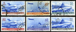 Türkiye 1954 Mi 1404-1409 Airmail, Plane, Aircraft, Douglas DC 3, Airfield, Yeşilköy And Esenboğa Airport - Used Stamps