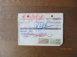 IMPOT DU TIMBRE 50c ET 1 FRANC SUR RECU DU 12 NOV 1938 - Timbres-taxe