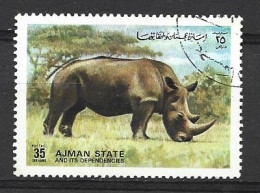 Ajman 1972 N 1310 A ( Mi ) LE RHINOCEROS  Oblitéré - Rhinoceros