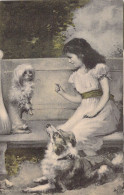 Carte Viennoise - Illustrateur M M Vienne N°352 - M K W 962/4 - Jeune Femme Et Ses Chiens - Carte Postale Ancienne - Mujeres