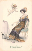 Carte Viennoise - Illustrateur M M Vienne N°767- Femmes Et La Fin De Fête - Coupe De Champagne  - Carte Postale Ancienne - Mujeres