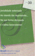 Brazil:Brasil:Used Phonecard, Brasil Telecom, 30 Units, T Letter, 2002 - Brasilien