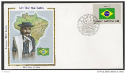 CA384- COVERAUCTION!!! - 1983 - U.N. / O.N.U - SILK COVER - BRAZIL  FLAG. - Enveloppes