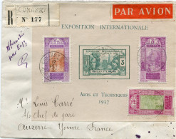 GUINEE FRANCAISE LETTRE RECOMMANDEE PAR AVION DEPART CONAKRY 12 FEV 38 GUINEE FRANCAISE POUR LA FRANCE - Storia Postale