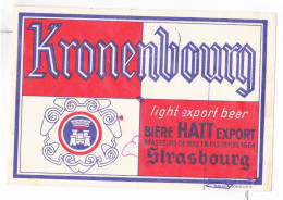 Buvard Kronenbourg Light Export Beer Bière Hatt Export Brasseurs De Père En Fils Depuis 1664 - Schnaps & Bier