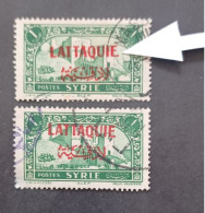 FRENCH OCCUPATION IN SYRIA LATTAQUIE 1940 STAMPS OF SYRIE DE 1930 IN OVERPRINT CAT YVERT N 6 ERROR E LONG - Usati