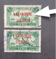 FRENCH OCCUPATION IN SYRIA LATTAQUIE 1940 STAMPS OF SYRIE DE 1930 IN OVERPRINT CAT YVERT N 6 ERROR E LONG - Usados