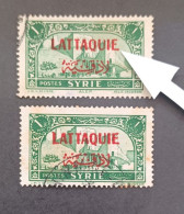 FRENCH OCCUPATION IN SYRIA LATTAQUIE 1940 STAMPS OF SYRIE DE 1930 IN OVERPRINT CAT YVERT N 6 ERROR E LONG - Used Stamps