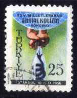 Türkiye 1956 Mi 1486 International Anti-Alcoholism Congress | Hands Holding Bottled Serpent - Used Stamps