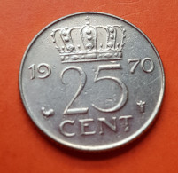 Pièce Monnaie NEDERLANDE  - 25 CENTS - JULIANA KONINGIN - 1970 - Autres – Asie