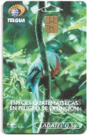 Guatemala - Telgua Ladatel - Quetzal Bird, Gem5 Red, 1999, 50Q, Used - Guatemala