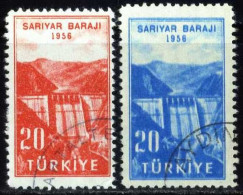 Türkiye 1956 Mi 1488-1489 The Inauguration Of Sariyer Dam - Usati