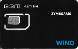 Greece - Wind - Multi SIM Contract (Black Card, Chip Type 1), GSM SIM6 Mini-Micro-Nano, Mint - Griechenland