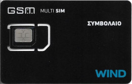 Greece - Wind - Multi SIM Contract (Black Card, Chip Type 2), GSM SIM6 Mini-Micro-Nano, Mint - Griechenland