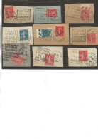 LOT DE 9 FRAGMENTS AVEC OBLITERATIONS DAGUIN -PERIODE 1927-1935 TB - Oblitérations Mécaniques (Autres)