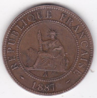 Indochine Française, 1 Centième 1887 A Paris, En Bronze, Lec# 39 - Frans-Indochina