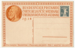 SUISSE - Entier Postal - Bundesfeier 1918 - Carte De La Fête Nationale - Postwaardestukken