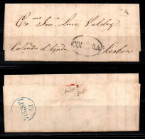 CA661- COVERAUCTION!!!- PORTUGAL - FOLDED LETTER COIMBRA (35 REIS) TO LISBOA. ARRIVAL CACHET ON BACK - ...-1853 Voorfilatelie