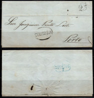 CA662- COVERAUCTION!!!- PORTUGAL - FOLDED LETTER COIMBRA (25 REIS), 31-AUG-1848 TO PORTO. ARRIVAL CACHET ON BACK - ...-1853 Prefilatelia